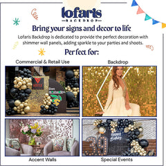 Lofaris Easy Set Up Shimmer Wall Backdrop Panel Birthday Anniversary Wedding Decorations