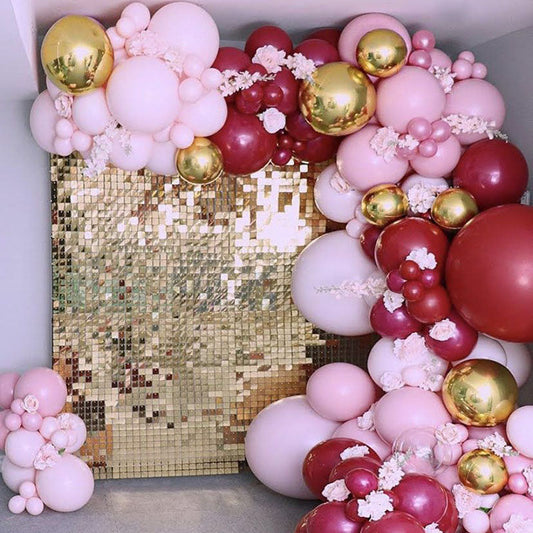 Lofaris Easy Setup Sequins Shimmer Wall Interlocking Panel with Transparent Grid Backing