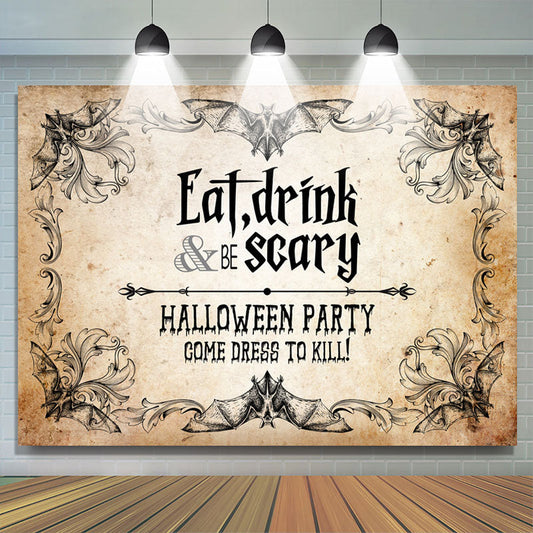 Lofaris Eat Drink And Be Scary Halloween Party Holiday Backdrop