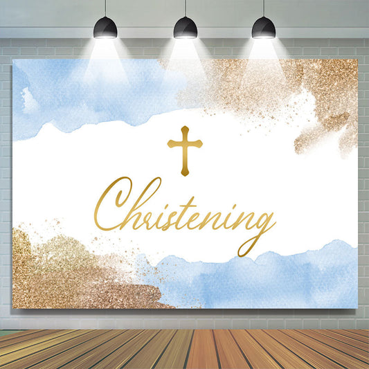 Lofaris Elegant Baby Blue Cross Christening Baptism Backdrop