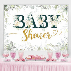 Lofaris Elegant white rose Baby Shower party backdrop for girl