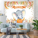 Load image into Gallery viewer, Lofaris Elephant Pumpkin Baby Shower Gold Glitter Theme Backdrop