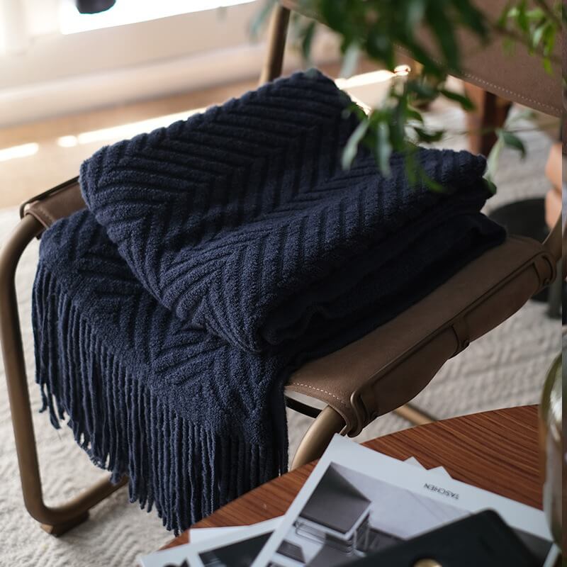 Lofaris Extra-Long Bed End Towel Blanket Retro Sofa