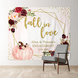 Load image into Gallery viewer, Lofaris Fall in Love Pink Pumpkin Red Floral Wedding Backdrop