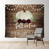 Load image into Gallery viewer, Lofaris Fall In Love Wooden Green Pumpkin Wedding Backdrop