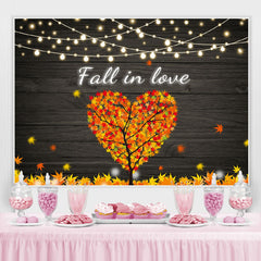 Lofaris Fall in Love Yellow Leaves Heart Tree Photo Backdrop
