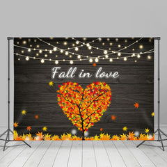 Lofaris Fall in Love Yellow Leaves Heart Tree Photo Backdrop
