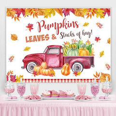 Lofaris Fall Pumpkin Leaves Photoshoot Backdrop for Party