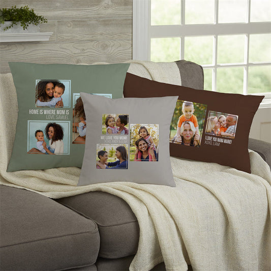 Lofaris Family Love Photo Collage Personalized Pillow Gift