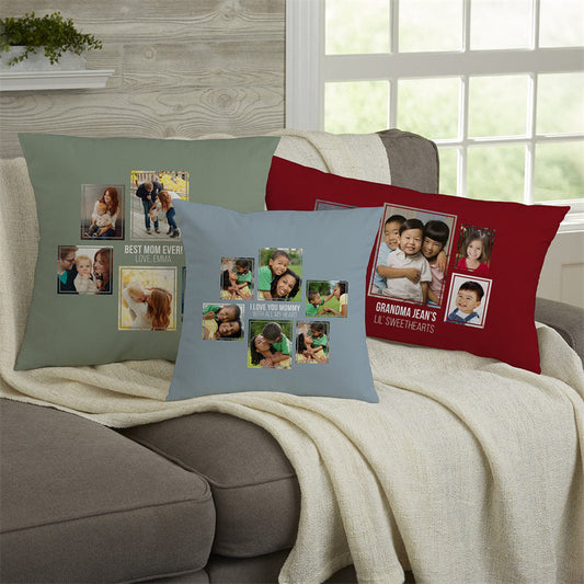 Lofaris Family Pictures Collage Custom Pillow Album Gift