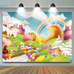 Lofaris Fantasy Candy Land Ice Cream Girl Birthday Backdrop