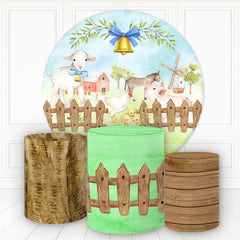 Lofaris Farm Theme Bell Leaves Round Birthday Backdrop Kit For Kids