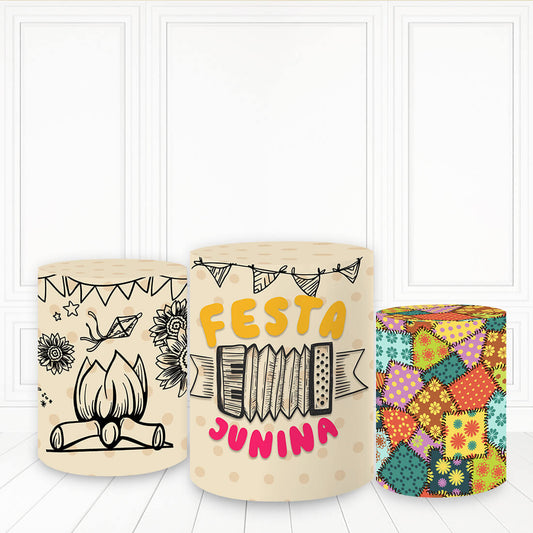 Lofaris Festa Junina Plinth Cover Happy Holiday Cake Table