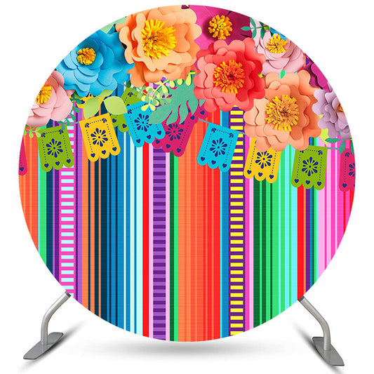 Lofaris Fiesta Carnival Colorful Holiday Party Round Backdrop
