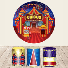 Lofaris Fiesta Circus Themed Happy Birthday Round Backdrop Kit
