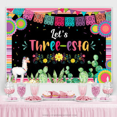 Lofaris Fiesta Lets Three Esta Colorful Birthday Backdrop