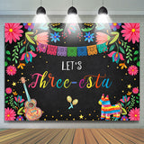 Load image into Gallery viewer, Lofaris Fiesta Theme Its Three Esta Happy Birthday Backdrop