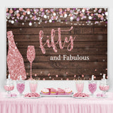 Load image into Gallery viewer, Lofaris Fifty and Fabulous Wooden Pink Boekh Birthday Backdrop