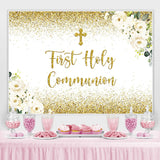 Load image into Gallery viewer, Lofaris First Holy Communion Golden Bokeh Backdrop for Kids