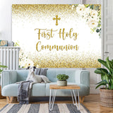 Load image into Gallery viewer, Lofaris First Holy Communion Golden Bokeh Backdrop for Kids