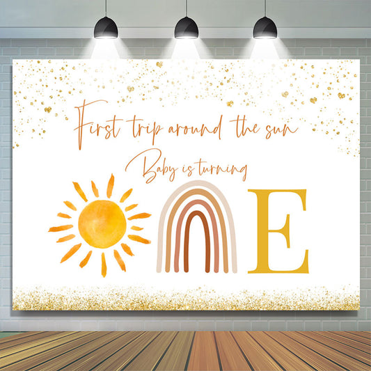 Lofaris First Trip Around The Sun Happy 1St Birthday Backdrop