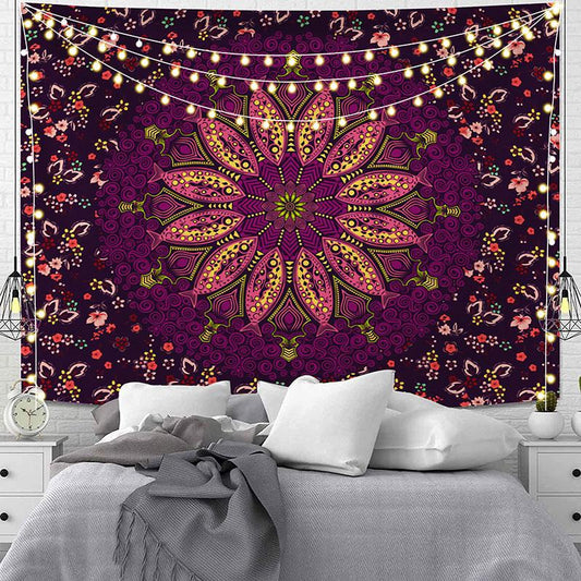 Lofaris Fish Pattern Floral Mandala Art Decor Wall Tapestry