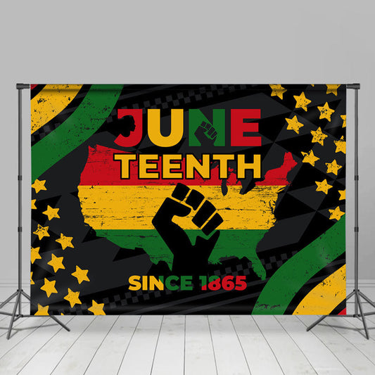 Lofaris Fist And Star Juneteenth Holiday Backdrop For Party