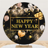 Load image into Gallery viewer, Lofaris Flags Balloon Happy New Year Round Holiday Backdrop