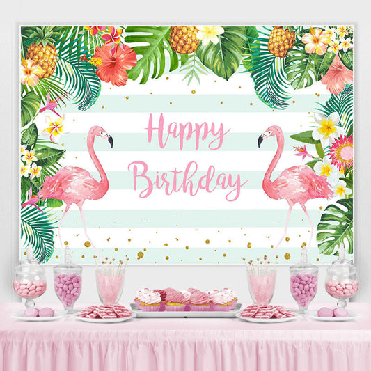 Lofaris Flamingo Photoshoot backdrop Pineapple Flower Palm