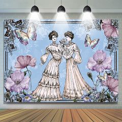 Lofaris Floral And Elegant Vintage Court Princess Backdrop