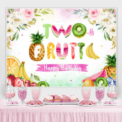 Lofaris Floral And Fruit Happy 2Nd Birthday Backdrop For Girl