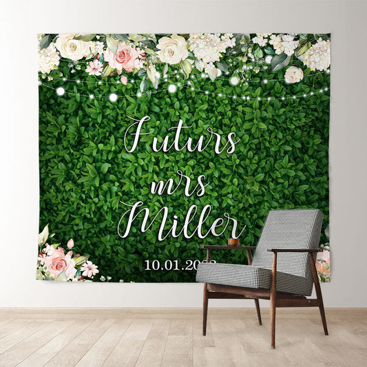 Lofaris Floral And Glitter Bride To Be Backdrop For Wedding