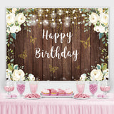 Load image into Gallery viewer, Lofaris Floral And Glitter Butterfly Happy Birthday Backdrop