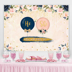Lofaris Floral And Glitter With Balloons Baby Shower Backdrop