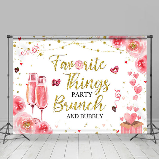 Lofaris Floral And Glitter With Heart Housewarming Backdrop