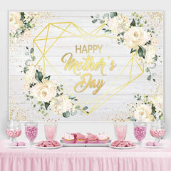 Lofaris Floral And Glitter Wooden Happy Mothers Day Backdrop