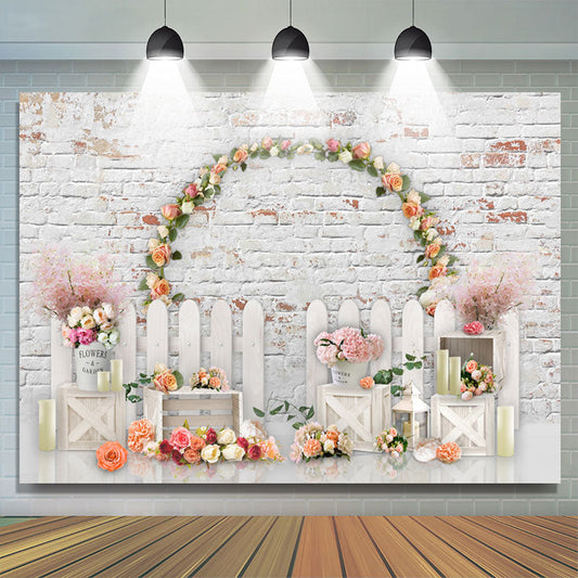 Lofaris Floral Arch On The Wall Happy Valentine Backdrop
