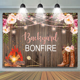 Load image into Gallery viewer, Lofaris Floral Backgard Bonfire Glitter Housewarming Backdrop