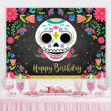 Load image into Gallery viewer, Lofaris Floral Black Photoshoot Backdrop for Birthday Party