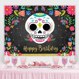 Load image into Gallery viewer, Lofaris Floral Black Photoshoot Backdrop for Birthday Party