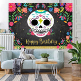 Load image into Gallery viewer, Lofaris Floral Black Photoshoot Backdrop for Birthday Party