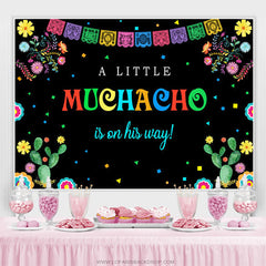 Lofaris Floral Cactus Little Muchacho Baby Shower Backdrop