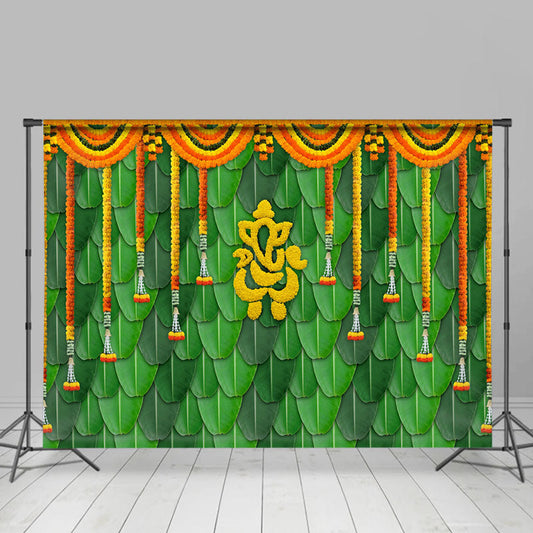 Lofaris Floral Curtain Leaf Classic Dance Party Backdrop
