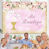 Load image into Gallery viewer, Lofaris Floral Dove Mi Bautizo Baptism For Baby Girl Backdrop