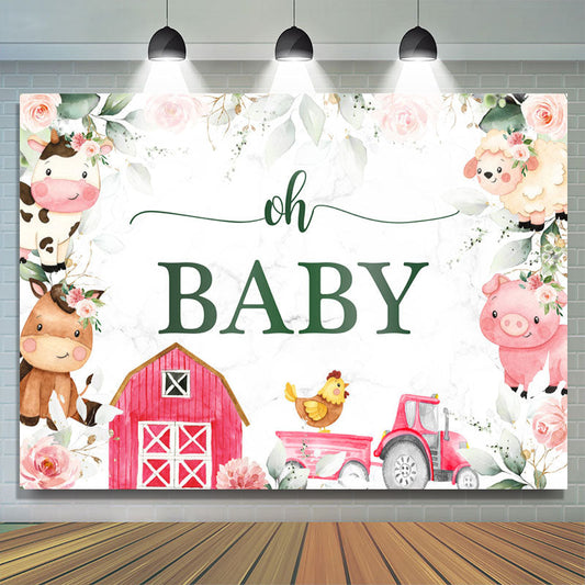 Lofaris Floral Farm Cowboy Themed Baby Shower Backdrop