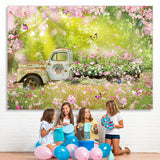 Load image into Gallery viewer, Lofaris Floral Garden And Truck With Butterfly Spring Backdrop