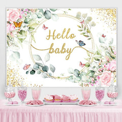 Lofaris Floral Glitter Butterfly Theme Baby Shower Backdrop