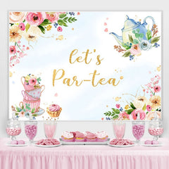 Lofaris Floral Lets Par-tea Photoshoot Backdrop for Party