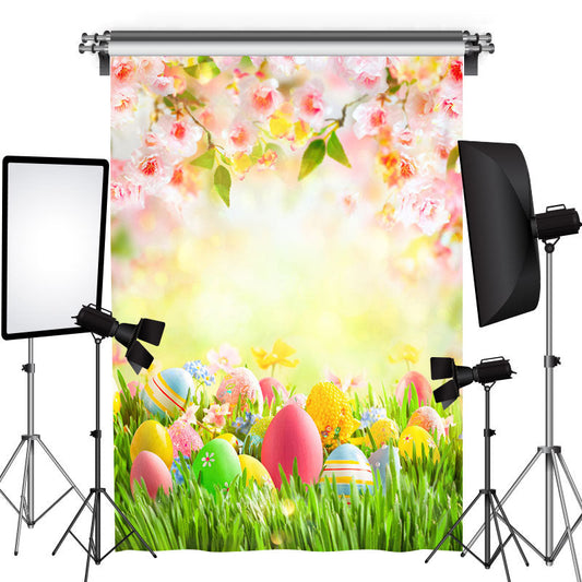 Lofaris Floral Lighting Spring Wonderland Happy Easter Day Backdrop