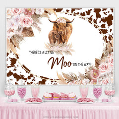 Lofaris Floral Little Moo Is On The Way Baby Shower Backdrop